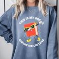 This Is My Book Character Costume- Dabbing Book Kids Comfort Colors Sweatshirt Denim