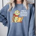 This Is My Book Character Costume Turtle Kids Reading Comfort Colors Sweatshirt Denim This Is My Book Character Costume Turtle Kids Reading Comfort Colors Sweatshirt Denim
