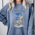 A Book A Day Keeps Reality Away Premium Tri-Blend Comfort Colors Sweatshirt Denim