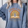 A Book A Day Keeps Reality Away Reading Comfort Colors Sweatshirt Denim