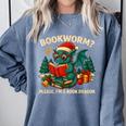 Book Dragon Christmas Reading For Fantasy Lovers Comfort Colors Sweatshirt Denim Book Dragon Christmas Reading For Fantasy Lovers Comfort Colors Sweatshirt Denim