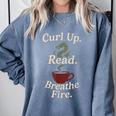 Book Dragon Fantasy Reader Cozy Reading Book Lover Dragon Comfort Colors Sweatshirt Denim Book Dragon Fantasy Reader Cozy Reading Book Lover Dragon Comfort Colors Sweatshirt Denim