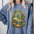 Book Dragon Reading Books Bookworm Fantasy Comfort Colors Sweatshirt Denim Book Dragon Reading Books Bookworm Fantasy Comfort Colors Sweatshirt Denim