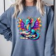 Book Dragon Reading Comfort Colors Sweatshirt Denim Book Dragon Reading Comfort Colors Sweatshirt Denim