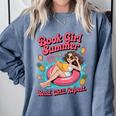 Book Girl Summer Beach Vacation Book Lover Comfort Colors Sweatshirt Denim Book Girl Summer Beach Vacation Book Lover Comfort Colors Sweatshirt Denim