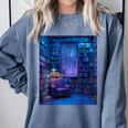 Book Library Bookshelf Armchair Window Pattern Print Comfort Colors Sweatshirt Denim Book Library Bookshelf Armchair Window Pattern Print Comfort Colors Sweatshirt Denim
