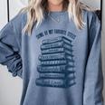 Book Lover Bookish Reader Bibliophile Book Nerd Titles Comfort Colors Sweatshirt Denim