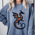 Book Lover Bookworm Reading Books Dragon Comfort Colors Sweatshirt Denim