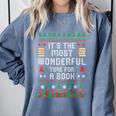 Book Lover Christmas Reader Ugly Sweater Tee Xmas New Year Comfort Colors Sweatshirt Denim