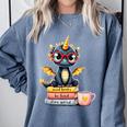 Book Lover Cute Baby Dragon Reading Comfort Colors Sweatshirt Denim