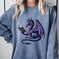 Book Lover Dragon Reading Cool Fantasy Women Girls Kids Men Comfort Colors Sweatshirt Denim Book Lover Dragon Reading Cool Fantasy Women Girls Kids Men Comfort Colors Sweatshirt Denim