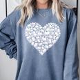 Book Lover Heart Shape Reading Librarian Library Teacher Comfort Colors Sweatshirt Denim