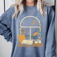 Book Lover Moonlight Reading Scene Night Comfort Colors Sweatshirt Denim