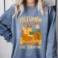 Book Lover Moth Mothman Book Club Reading Into Shadows Comfort Colors Sweatshirt Denim