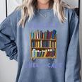 Book Lover Pun Practice Shelf-Care Comfort Colors Sweatshirt Denim