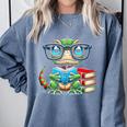 Book Lover Reading Iguana Comfort Colors Sweatshirt Denim