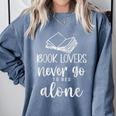 Book Lovers Never Go To Bed Alone Bibliophile Humor Comfort Colors Sweatshirt Denim Book Lovers Never Go To Bed Alone Bibliophile Humor Comfort Colors Sweatshirt Denim