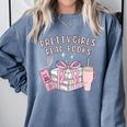Book Lover's Pretty Girl's Read Books Comfort Colors Sweatshirt Denim