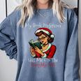 My Book Preference Has Me On The Naughty List Christmas Xmas Comfort Colors Sweatshirt Denim