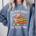 Book Reading Kafee Librarian Vele Books And Little Time Comfort Colors Sweatshirt Denim