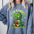 Book A Saurus Bookasaurus Dinosaur Book Girls Boys Toddler Comfort Colors Sweatshirt Denim