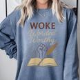 And Booked Afro Literary Pride Book Club Culture Comfort Colors Sweatshirt Denim