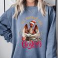 All Booked For Christmas Dragon Comfort Colors Sweatshirt Denim