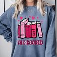 All Booked Read Book Reading Librarian Men Women Kids Comfort Colors Sweatshirt Denim All Booked Read Book Reading Librarian Men Women Kids Comfort Colors Sweatshirt Denim