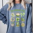 ALL Booked For St Patricks Day Bookish Leprechaun Bookworm Comfort Colors Sweatshirt Denim
