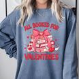 All Booked For Valentine Bow Books Lover Teacher Girl Women Comfort Colors Sweatshirt Denim