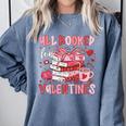 All Booked For Valentines Book Coffee Teacher Women Comfort Colors Sweatshirt Denim