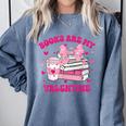 All Booked For Valentines Book Reading Coquette Bow Comfort Colors Sweatshirt Denim