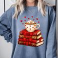 All Booked For Valentine’s Day Reading Teacher Comfort Colors Sweatshirt Denim All Booked For Valentine’s Day Reading Teacher Comfort Colors Sweatshirt Denim