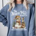 Bookish Christmas North Pole Book Club Snowman Book Worm Comfort Colors Sweatshirt Denim