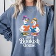 Bookish Goose Cute Geese With Hats Reading Books Comfort Colors Sweatshirt Denim Bookish Goose Cute Geese With Hats Reading Books Comfort Colors Sweatshirt Denim