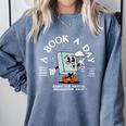 Bookish Mental Health Book A Day Retro Read More Book Comfort Colors Sweatshirt Denim
