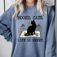 Books Cats Life Is Sweet Cat Book Lover Men Women Teen Comfort Colors Sweatshirt Denim Books Cats Life Is Sweet Cat Book Lover Men Women Teen Comfort Colors Sweatshirt Denim