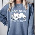 Books Are My Favorite People Cat With Coffee Mug Book Lovers Comfort Colors Sweatshirt Denim Books Are My Favorite People Cat With Coffee Mug Book Lovers Comfort Colors Sweatshirt Denim