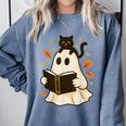 Books Ghost Reading Book Halloween Library Cat Fall Comfort Colors Sweatshirt Denim Books Ghost Reading Book Halloween Library Cat Fall Comfort Colors Sweatshirt Denim