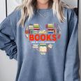 Books Heart Valentines Day Books Are My Love Language Comfort Colors Sweatshirt Denim