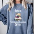 Books The Original Handheld Device Book Librarian Premium Comfort Colors Sweatshirt Denim