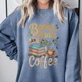 Books Plants And Coffee Growing Plant Gardening Planting Comfort Colors Sweatshirt Denim