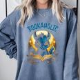 Books Quote Bookaholic Dragon Bookish Reading Comfort Colors Sweatshirt Denim