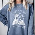 I Like My Books Spicy And My Coffee ICY Comfort Colors Sweatshirt Denim I Like My Books Spicy And My Coffee ICY Comfort Colors Sweatshirt Denim