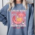 I Like My Books Spicy And My Coffee Icy Librarian Comfort Colors Sweatshirt Denim
