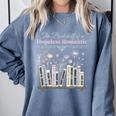 The Bookshelf Of a Hopeless Romantic Rom-Com Reading Bookish Comfort Colors Sweatshirt Denim