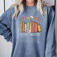 Booktrovert Cozy Book Lover Book Nerd Literary Humor Comfort Colors Sweatshirt Denim