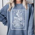 The Bookworm Book Reader Reading Tarot Card Witchy Moon Comfort Colors Sweatshirt Denim