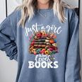 Bookworm For Women Just A Girl Who Loves Books Comfort Colors Sweatshirt Denim Bookworm For Women Just A Girl Who Loves Books Comfort Colors Sweatshirt Denim