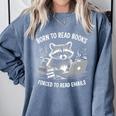 Born To Read Books Forced To Read Emails Bookish Racoon Comfort Colors Sweatshirt Denim Born To Read Books Forced To Read Emails Bookish Racoon Comfort Colors Sweatshirt Denim